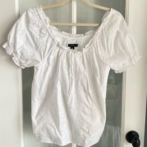 White peasant style blouse J. Crew